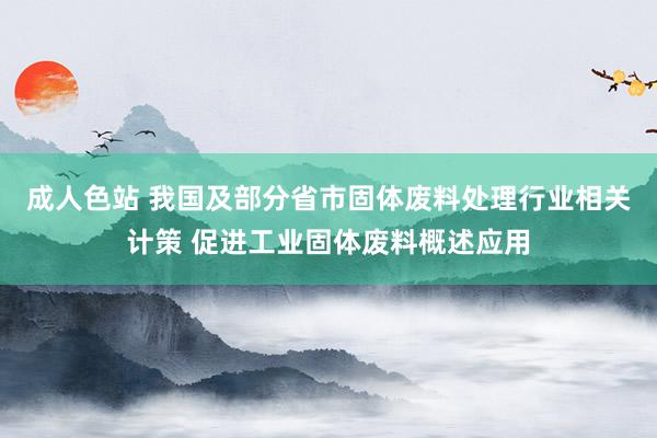 成人色站 我国及部分省市固体废料处理行业相关计策 促进工业固体废料概述应用