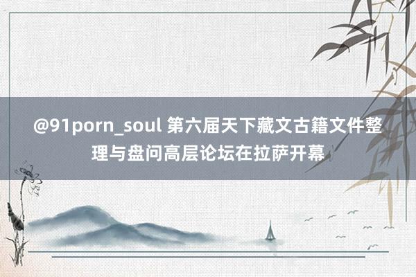 @91porn_soul 第六届天下藏文古籍文件整理与盘问高层论坛在拉萨开幕