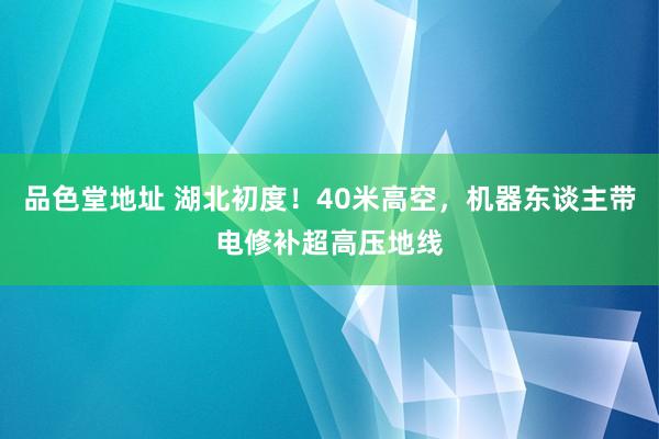 品色堂地址 湖北初度！40米高空，机器东谈主带电修补超高压地线